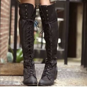 Jeffrey Campbell Distressed High Boots